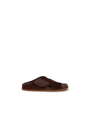 Sandalias de terciopelo marrón Pedro García