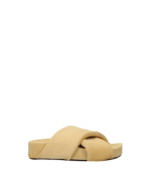Zapatillas de pelo de caballo beige Jil Sander