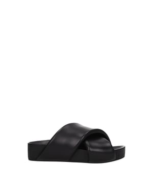 Zapatillas de piel negra Jil Sander
