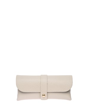 Roberta M Beige Cuero estuche para gafas de sol