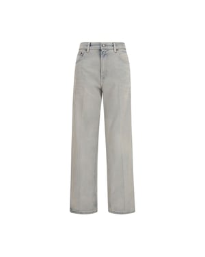 Jeans de algodón azul Haikure de corte relajado