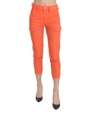 CYCLE Pantalones Capri Ajustados de Cintura Alta de Algodón Naranjas