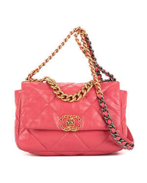 Chanel Classic 19 Flap Small en Rosa Cuero de ternero