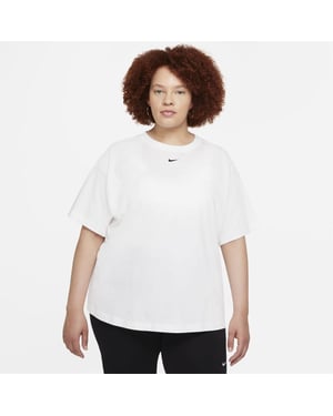 Camiseta de mujer Nike Essential de corte regular con cuello redondo en blanco/negro