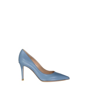 Zapatos de tacón alto de cuero azul Gianvito Rossi