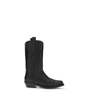 Botas de Cuero Ecológico Negras Ganni