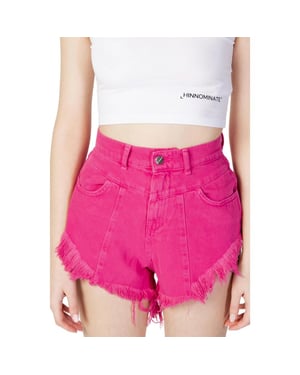 Hinnominate Pantalones Cortos de Algodón Fucsia y Mini Shorts