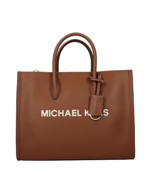 Bolso de mano de cuero marrón Michael Kors