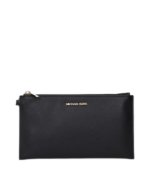 Bolso de mano de cuero negro Michael Kors