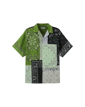 Camisa de Algodón Bicolor de Manga Corta Kenzo