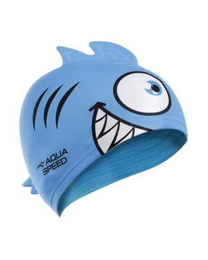 Gorro de Baño con Patrón de Piraña para Niños y Niñas | Gorro de Silicona Impresión 3D Ajuste Fácil