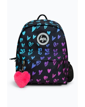 Mochila Hype Iconic de Niña con Corazones Garabateados Negros