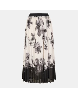 Falda midi plisada de flores de Ted Baker para mujer en marfil