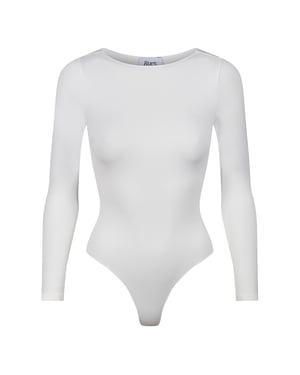 Body de manga larga esencial para mujeres con ajuste esculpido de tela reciclada elástica
