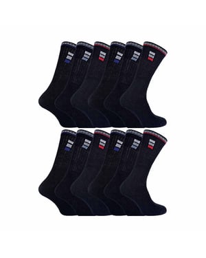 12 Pares de Calcetines Deportivos de Algodón para Hombre con Rayas Retro en Blanco y Negro