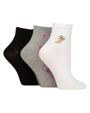 Paquete de 3 pares de calcetas para mujer con canalé y fruncido - Ajuste suave y elegante para el día a día