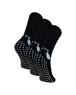 Paquete de 3 calcetines para hombre de bambú con agarre | Calcetines suaves antideslizantes con refuerzo en el talón y la punta