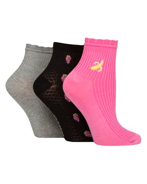 Paquete de 3 pares de calcetas para mujer con canalé y fruncido - Ajuste suave y elegante para el día a día