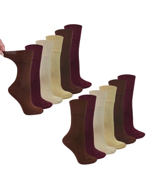 12 Pares de Calcetines Diabéticos de Bambú para Mujeres | Calcetines Suaves de Confort Sin Presión