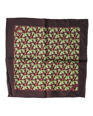 Pañuelo cuadrado de seda con estampado de cactus marrón de Dolce & Gabbana