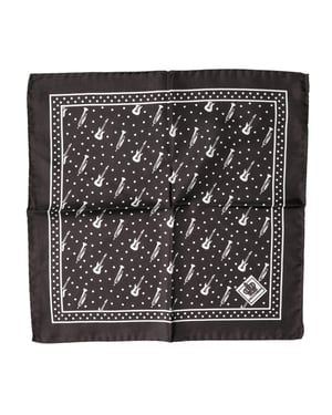 Pañuelo Bufanda Hombre Guitarra Trompeta Negra Dolce & Gabbana