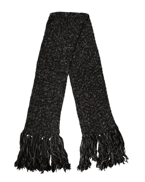 Foulard de lana negra con flecos de Dolce & Gabbana
