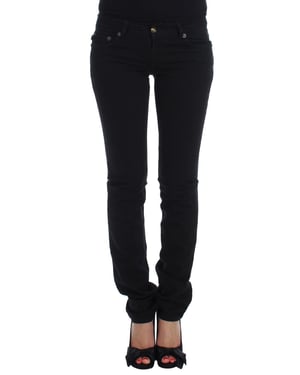 Jeans ajustados slim de algodón negro elástico Cavalli