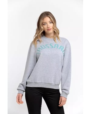 Sudadera de Mujer de Algodón Gris Trussardi