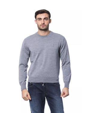 Suéter de Hombre de Merino Gris de Billionaire Italian Couture