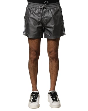 Bermudas Casuales Grises de Poliéster de Cintura Media Dolce & Gabbana