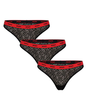 Pack de 3 Tangas de Encaje para Mujer con Logo 50535265