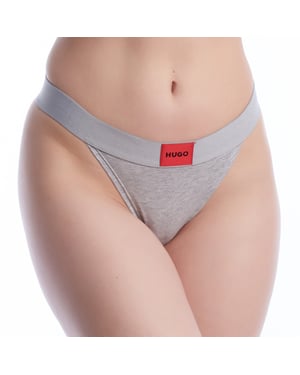Tanga de algodón elástico para mujer con logo 50492326