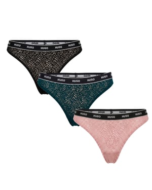 Paquete de 3 Tangas de Encaje para Mujer con Logo 50535265