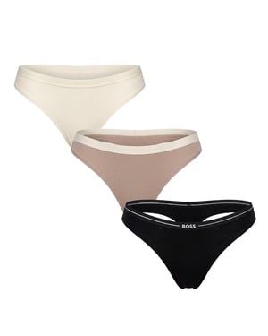 Paquete de 3 Tangas de Algodón Elástico para Mujer con Logo 50510030