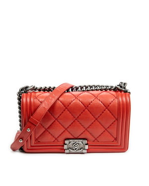Chanel Wild Stitch Boy  en  rojo Cuero de ternero