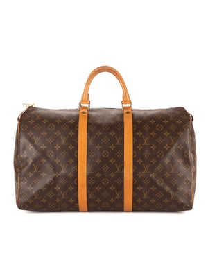Louis Vuitton Keepall 50 en Brown Lienzo recubierto