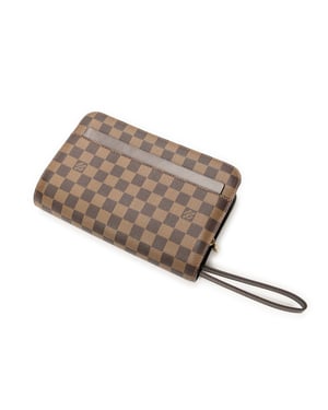 Louis Vuitton Saint Louis Clutch  en  Brown Lienzo recubierto