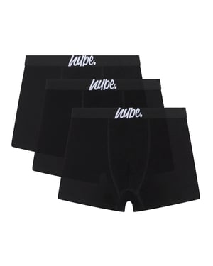 Paquete de 3 Boxer para Niños Negros, Ropa Interior Suave y Transpirable