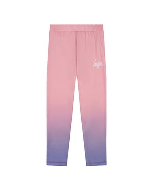 Mallas para niñas en rosa pastel degradado, elásticas, casuales y de ajuste suave.