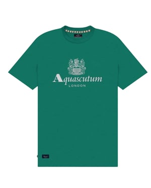 Camiseta Básica Aquascutum Active Beach Con Logotipo Grande Verde