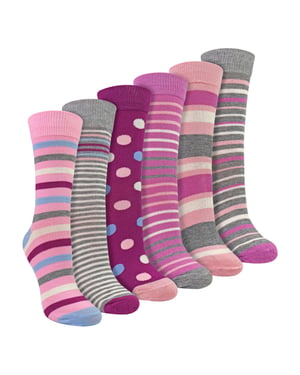 Paquete de 6 Calcetines de Bambú para Damas Suaves Transpirables con Diseño para el Uso Diario