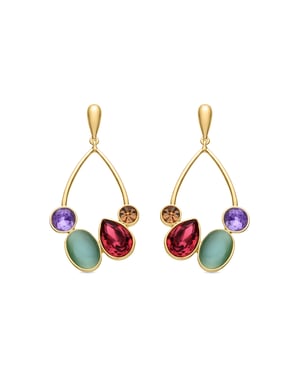 Pendientes Luxenter de Circonita Multicolor acabados en oro amarillo de 18k - Mortha
