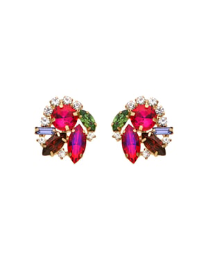 Pendientes Luxenter de Cristal Morado acabados en oro amarillo de 18k - Mutaj