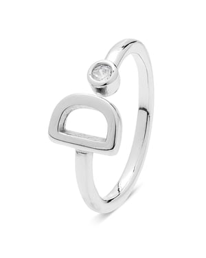 Anillo Luxenter de Plata de Ley 925 con Circonita Brillante acabado en rodio - Alphabet