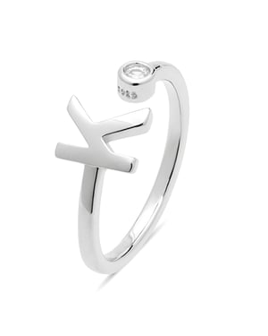 Anillo Luxenter de Plata de Ley 925 con Circonita Brillante acabado en rodio - Alphabet