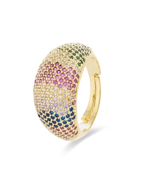 Anillo Luxenter con Circonita Multicolor acabado en oro amarillo de 18K - Ikahi