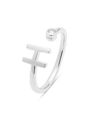 Anillo Luxenter de Plata de Ley 925 con Circonita Brillante acabado en rodio - Alphabet