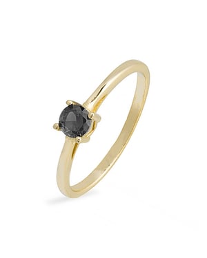 Anillo Luxenter de Plata de Ley 925 con Circonita Onix acabado en oro amarillo de 18K - Otieno