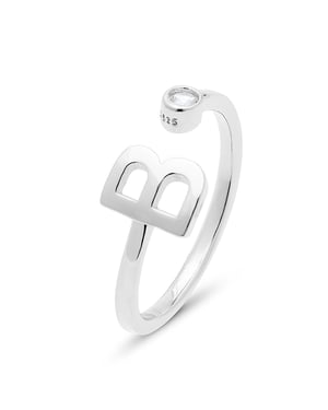 Anillo Luxenter de Plata de Ley 925 con Circonita Brillante acabado en rodio - Alphabet