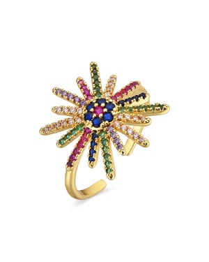 Anillo Luxenter con Circonita Multicolor acabado oro 18k - Daob